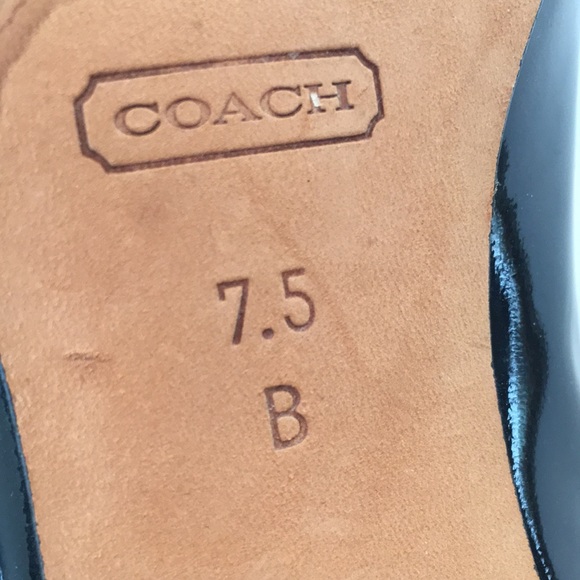 Coach Black patent leather peep toe pump wit SS buckle - Picture 7 of 7